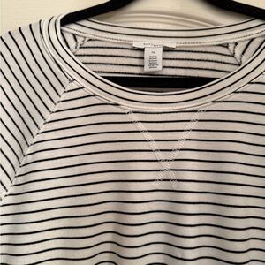 DAILY RITUAL Black & White Striped Long Sleeve Dress Size Large Soft Cozy Lounge